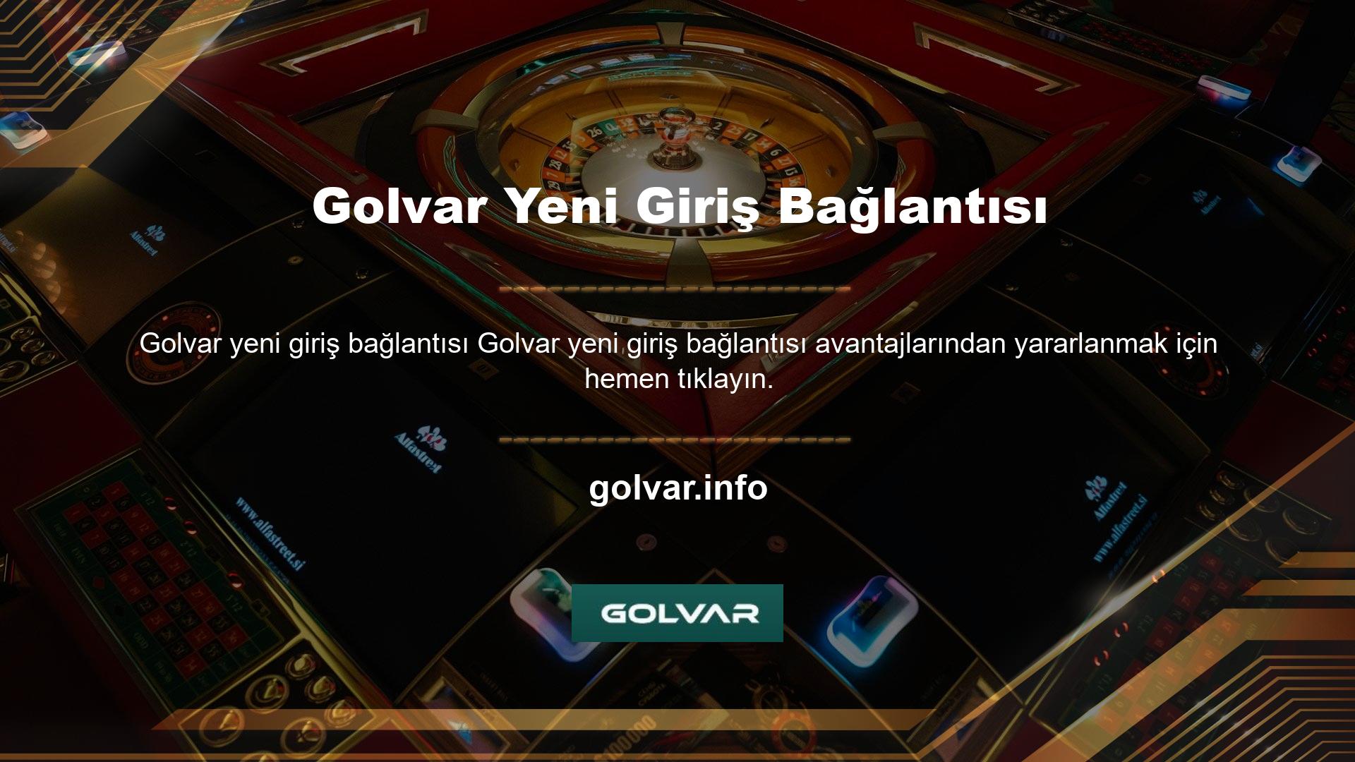 Golvar, Türk casino pazarının yeni yüzlerinden biridir ve kullanıcıların takdirini hak eden çok sayıda bonusa sahiptir